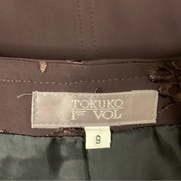 TOKUKO 1ER VOL Burgundy Floral Embroidered Crochet Sleeveless Tunic Dress Size 9 - Picture 8 of 10